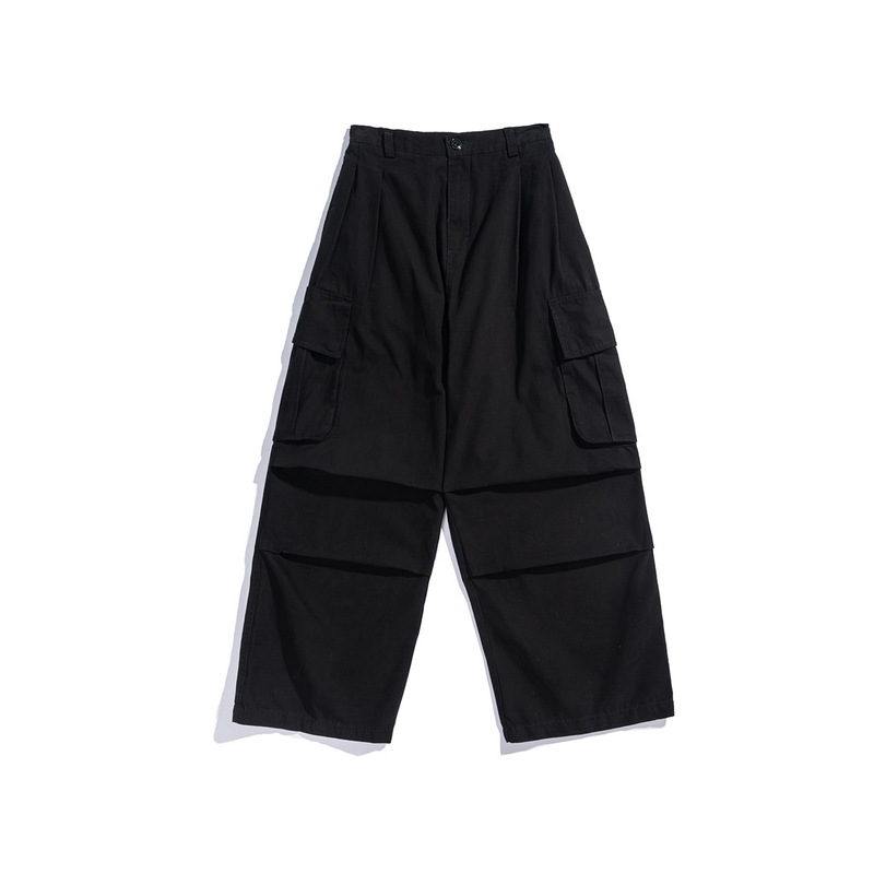 Title 12, Japanese Retro Straight Wide Leg Mens Drawstri...