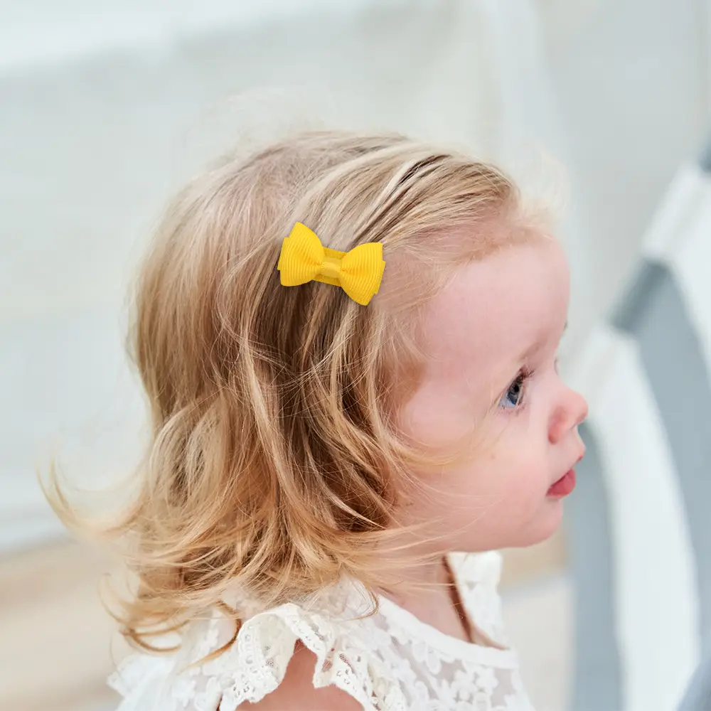 Mini Candy Color Children's Bow Hairpin Pet Baby Fabric BB Clip Water Drop Clip Side Clip 1012