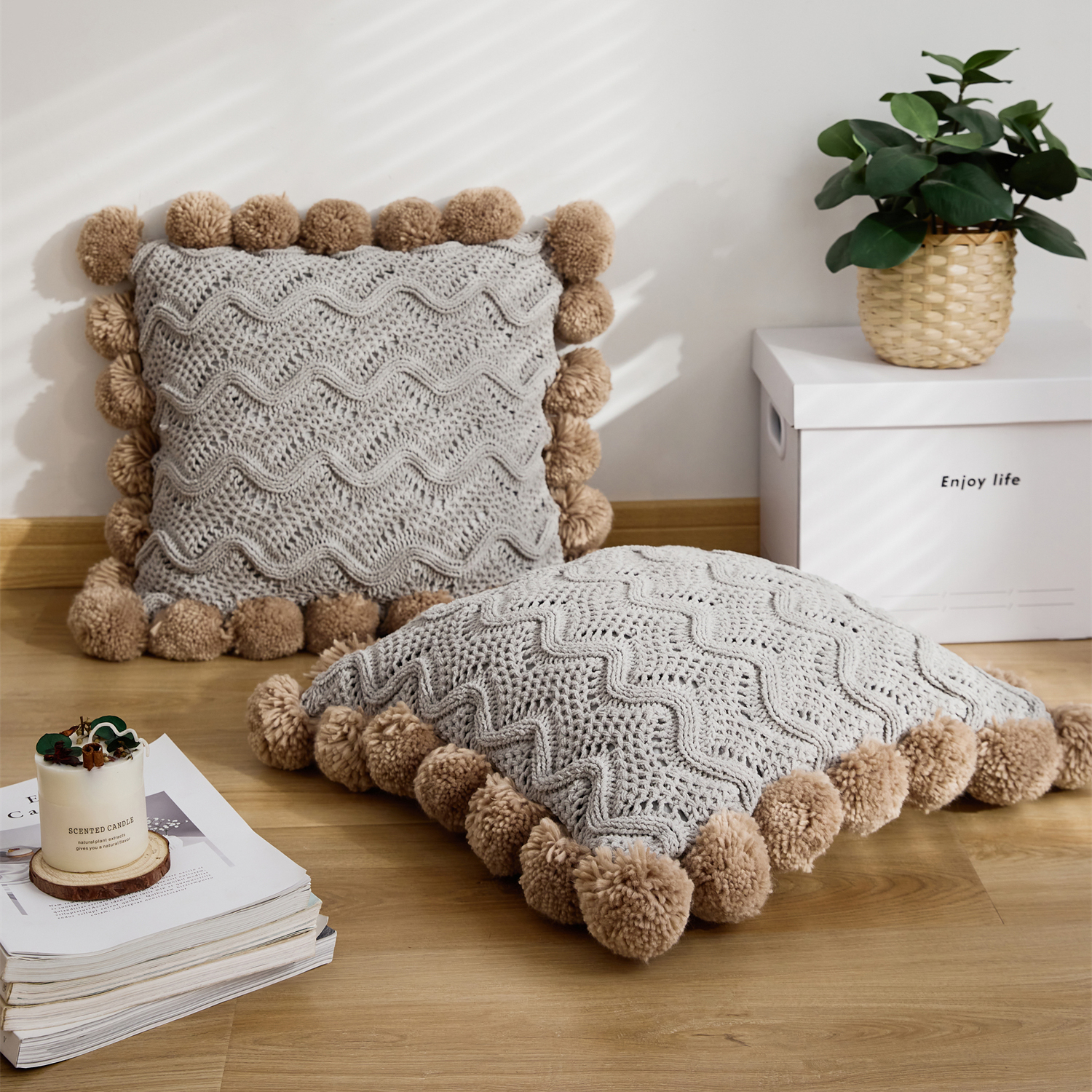 Title 2, Class A Ball Chenille Knitted Sofa Pillow Cases