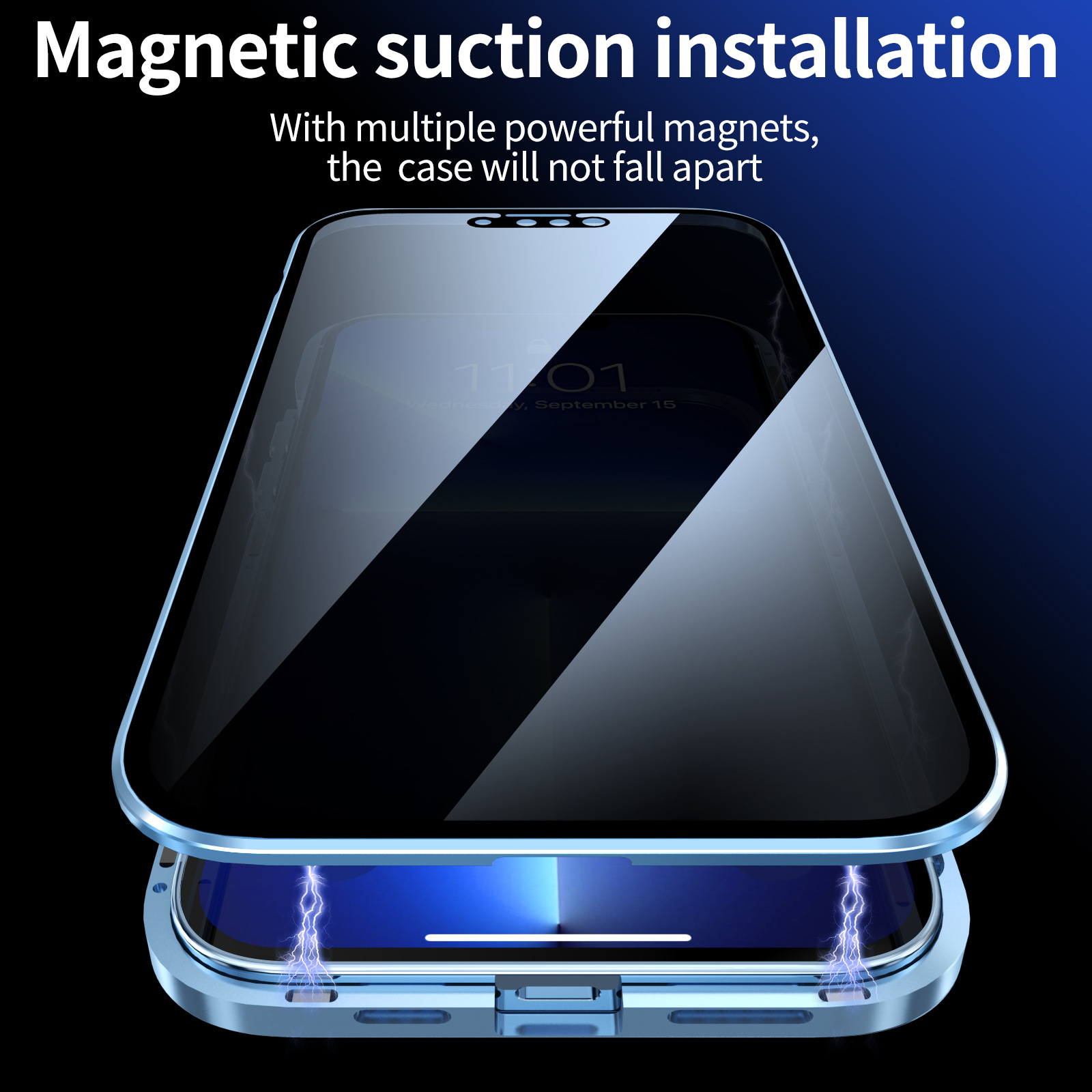 Anti-Privacy Magneto Double Sided Metal Frame Protective Cover - Image 2
