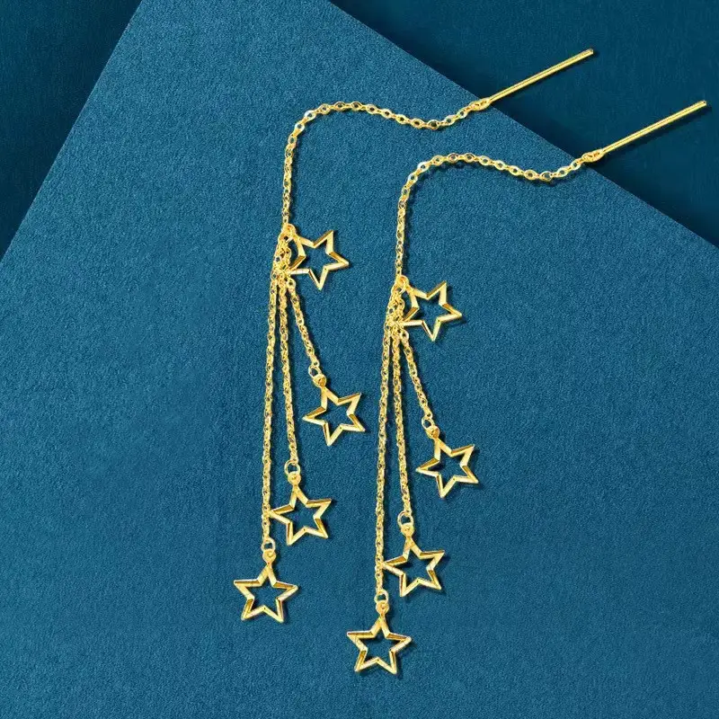 Au750 Lightweight And Versatile Tassel Earrings