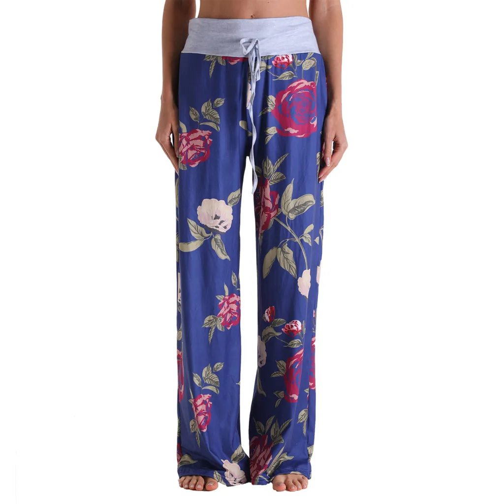 Women's Casual Trousers Loose Lace Camouflage Print - 8Style-L