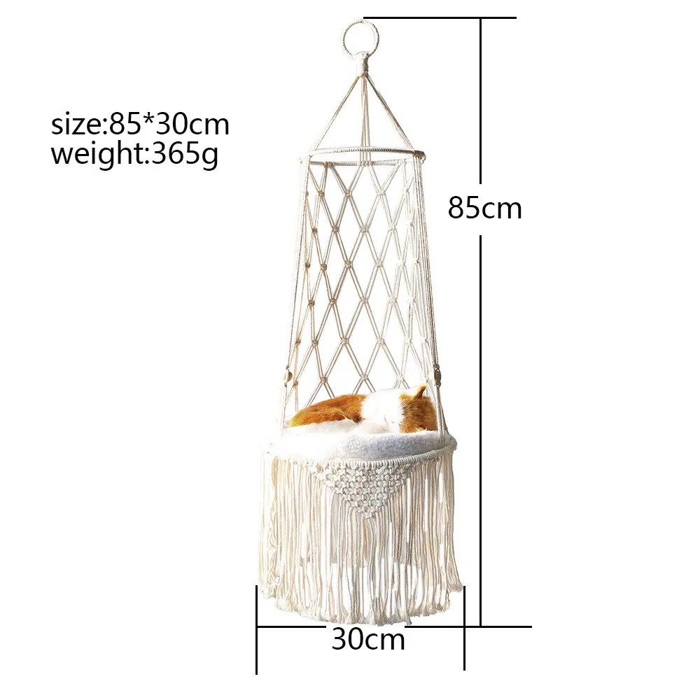 Macrame Hanging Pet Bed Cat Hammock Wall