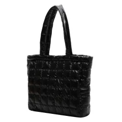 Winter Shoulder Bags Women Fashion Plaid Handbag - Black - View 1