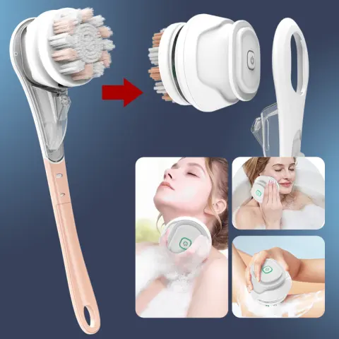 Multifunctional Electric Bath Brush Waterproof Rubbing Six-in-one Long Handle