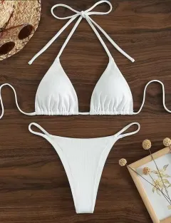 Factory Women's Sexy Small Rib Bikini Tie Bikini Set Two Piece Swimsuit Beach Wear - Style13-L - View 1