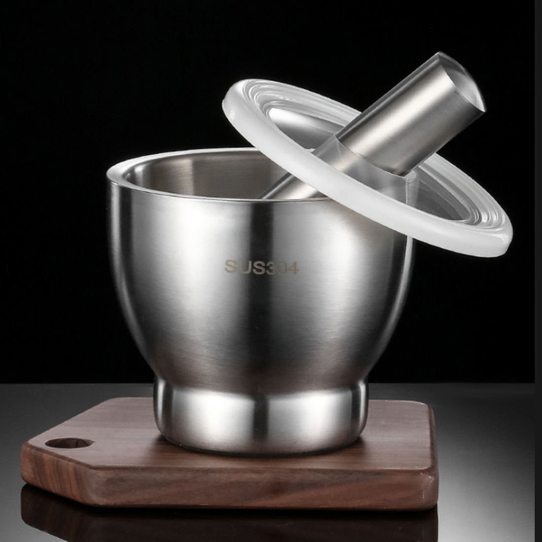 Steel Garlic Mortar And Pestle-Manual Crusher & Grinder For Herbs & Spices — image 4