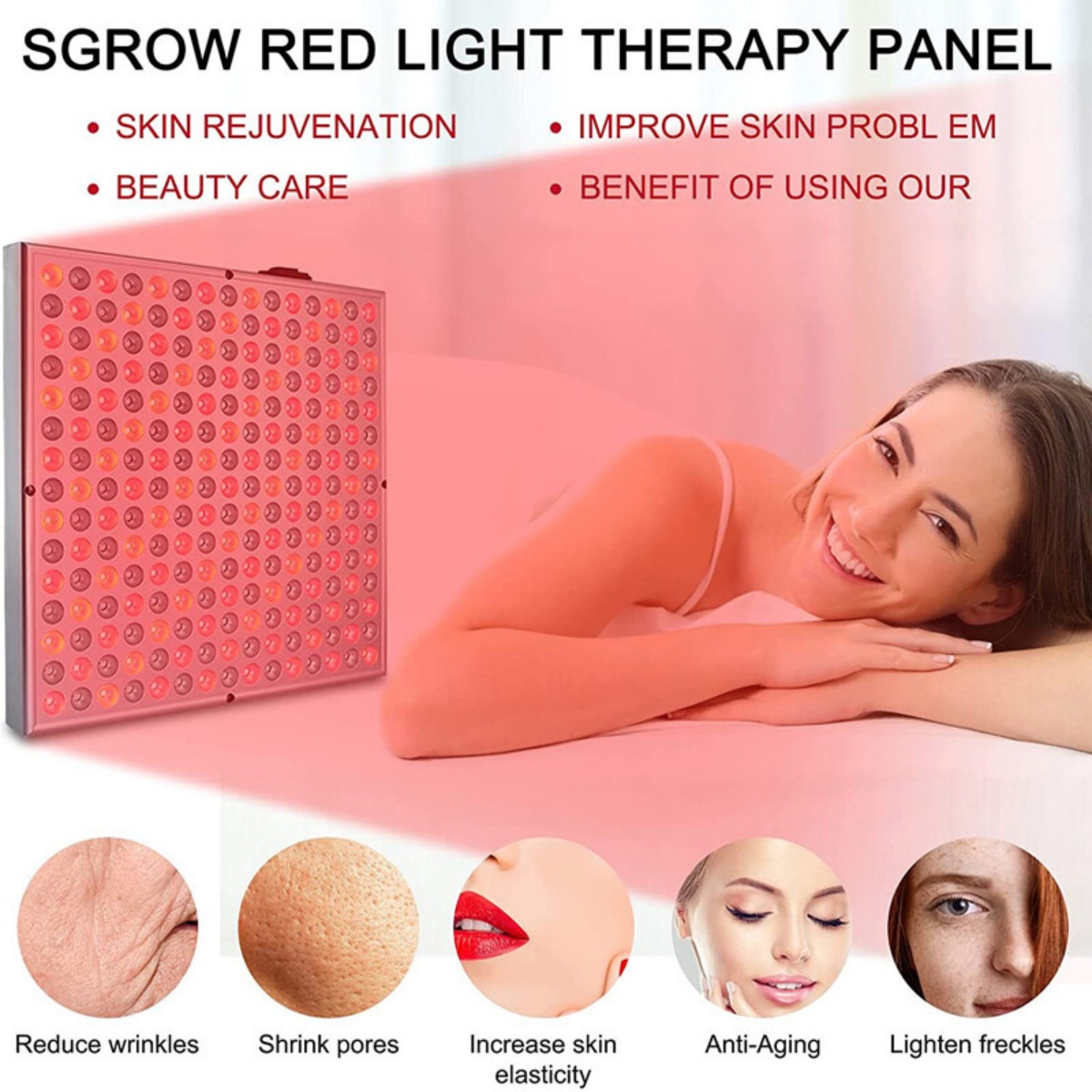 Red Light LED Panel 660nm Near Infrared 850nm Full Body 225 LEDs — image 2