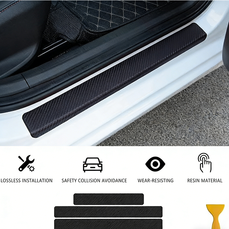 Carbon Car Door Sills Protector, Car Door Threshold Protecti