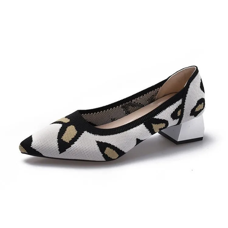 New Style Flying Woven Noodles Comfortable Peas Women's Shoes Lightweight - Leopard