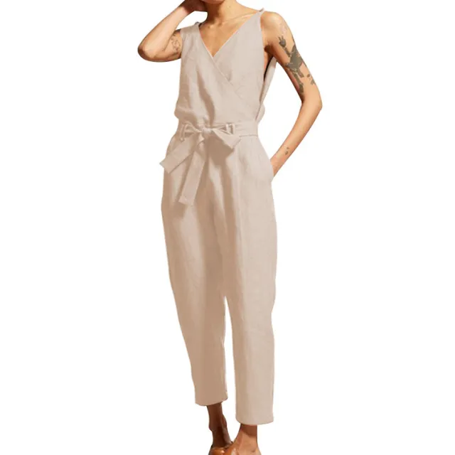 Trousers and elegant overalls Beige - Shop at LoveMi