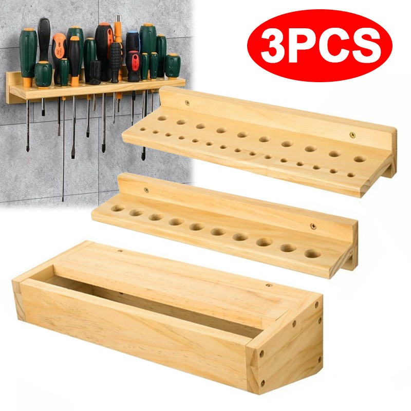 3x Wall Mounted Screwdriver Holder Storage Rack Wrench Workshop Tool Organizer — image 5