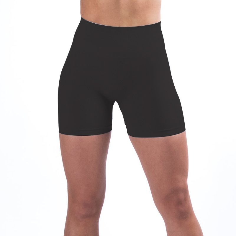 Sports Slim Hip Lift Elastic Tight High Waist Fitness Shorts Black - Shop at LoveMi
