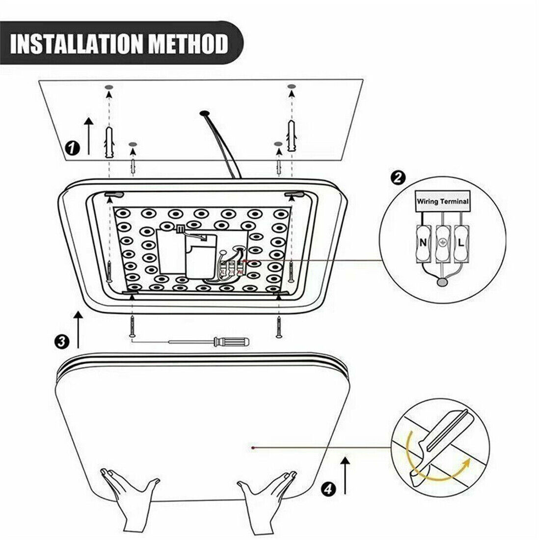 Square Ceiling Lamp, 24W