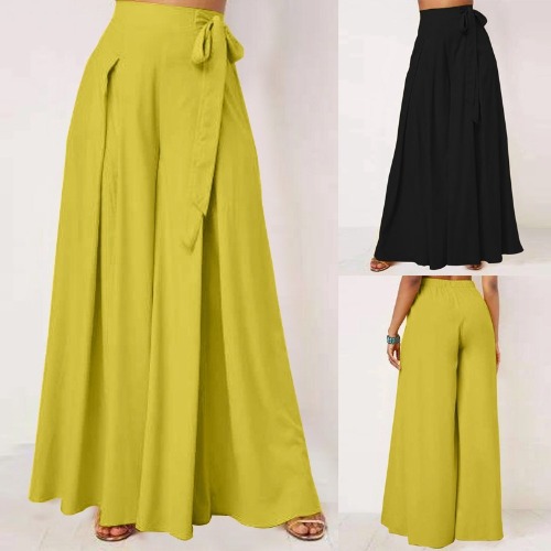 Title 3, Womens cotton and linen wide-leg pants, high w...