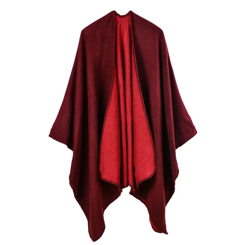 Women's Solid Color Split Open Shawl