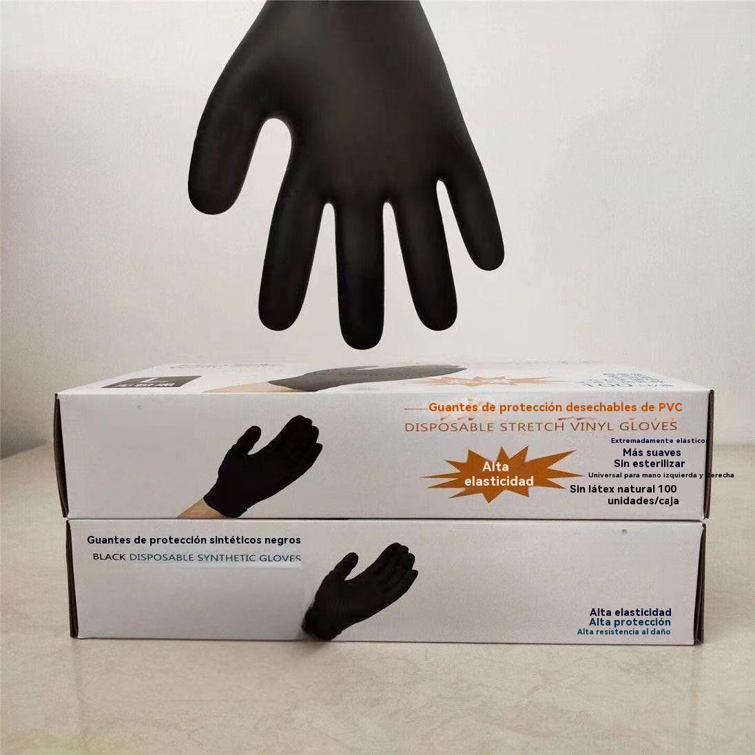 Black Thick Disposable Gloves 1 0 0PCS, PVC Nitrile Rubber, Food Grade, Latex Free, For Kitchen Dishwashing & Protection 5