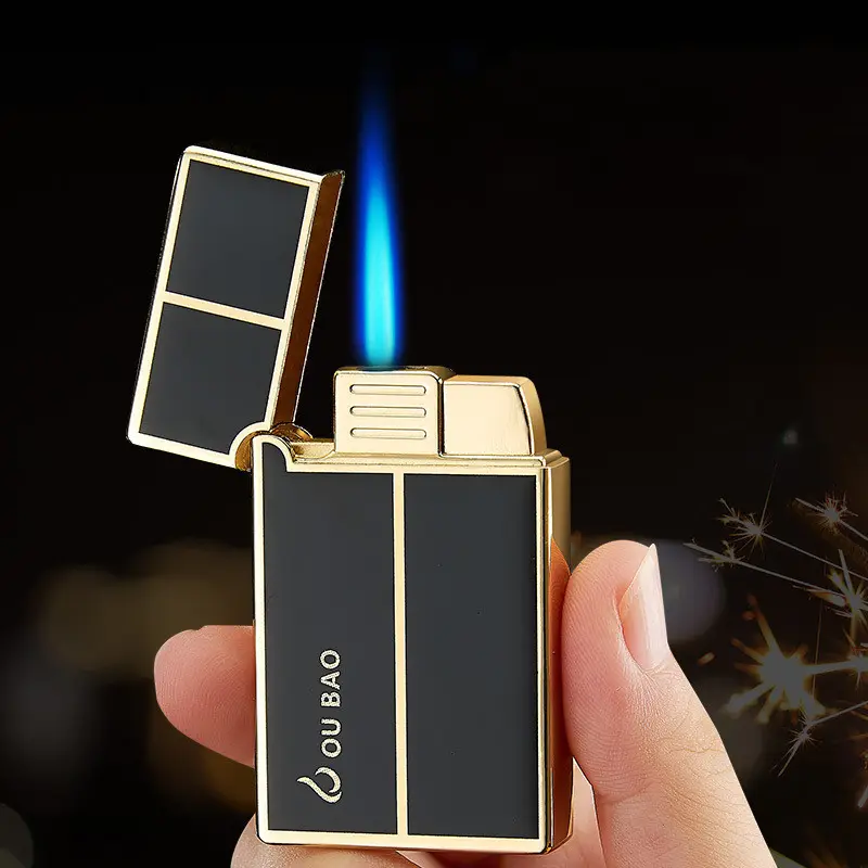 Bao B813 Gas Lighters Metal Langsheng Steel Tone Direct