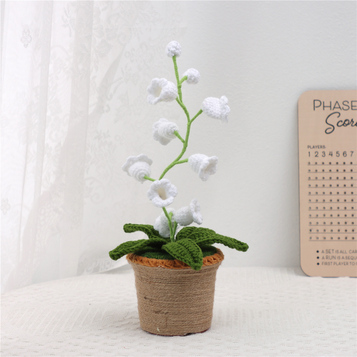 Crochet Foxglove Potted Ornament, picture 4 of 4