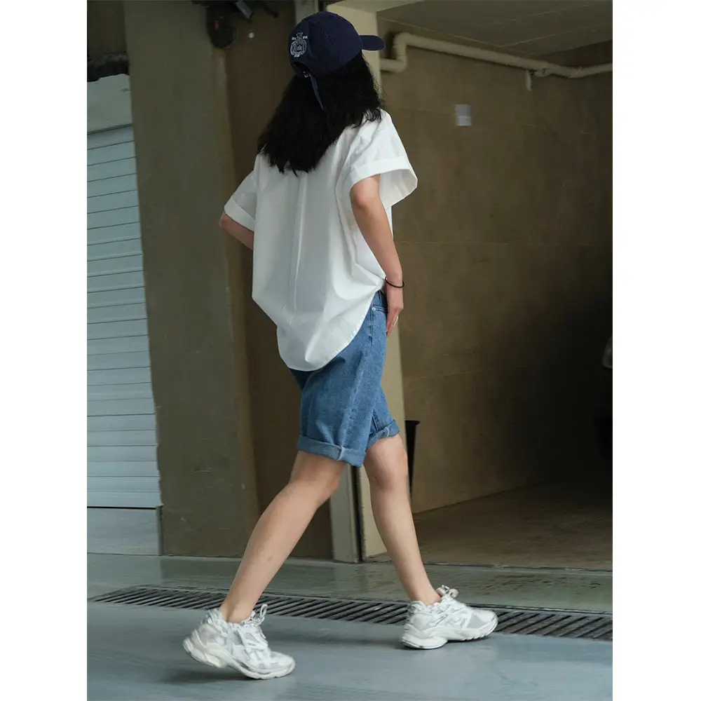 New Japanese Refreshing Casual Rolled Shirt Loose