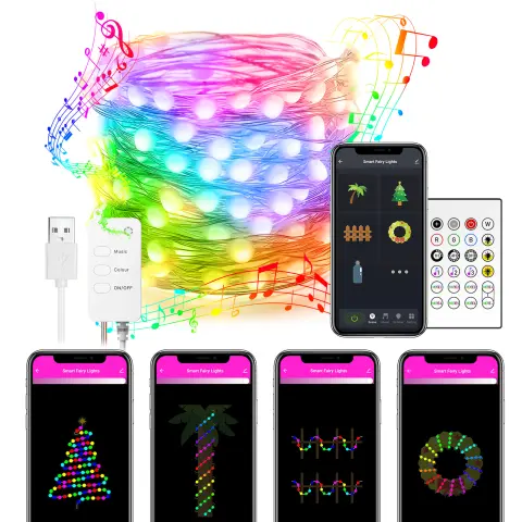 Smart LED String Lights Dancing with Music Sync Dreamcolor