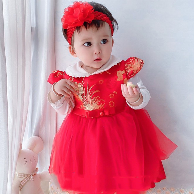 Girls Summer Dress Puffy Gauze One Year Old