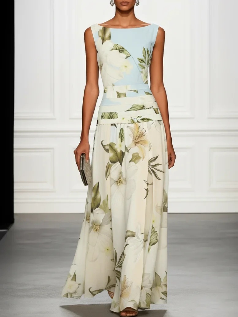 Floral V-Neck Maxi Dress