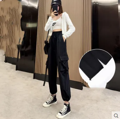 Thin Fried Street Hip hop European And American High Street Track Pants Drawstring Feetthin Section - Shop at LoveMi