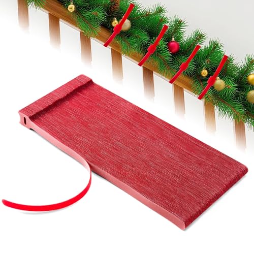 Christmas Garland Ties 12Inch Adjustable Holiday Garland Twist TiesChristmas Tree Wreath Stairway Railings,Reusable Nylon Garden Plant Cable Straps,Garlands Hanger For Stairs Decor Red