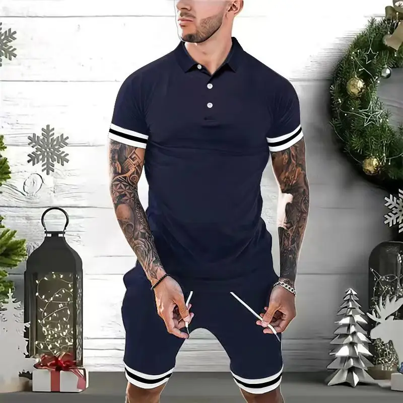 Mens Short Sets Outfits Polo Shirt Fashion