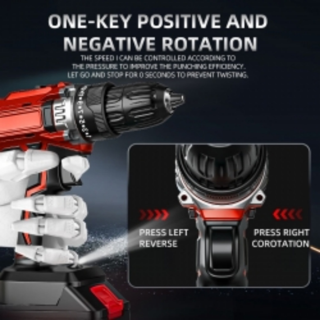 36V CORDLESS DRILL HEAVY DUTY IMPACT DRIVER KIT BRUSHLESS HAMMER -2 BATTERY 4