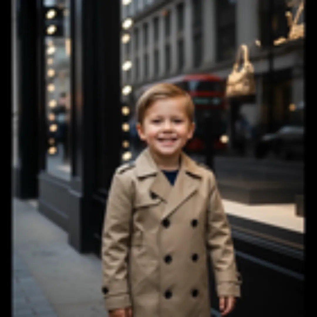 Kids Double Breasted Trench Coat Cotton Autumn