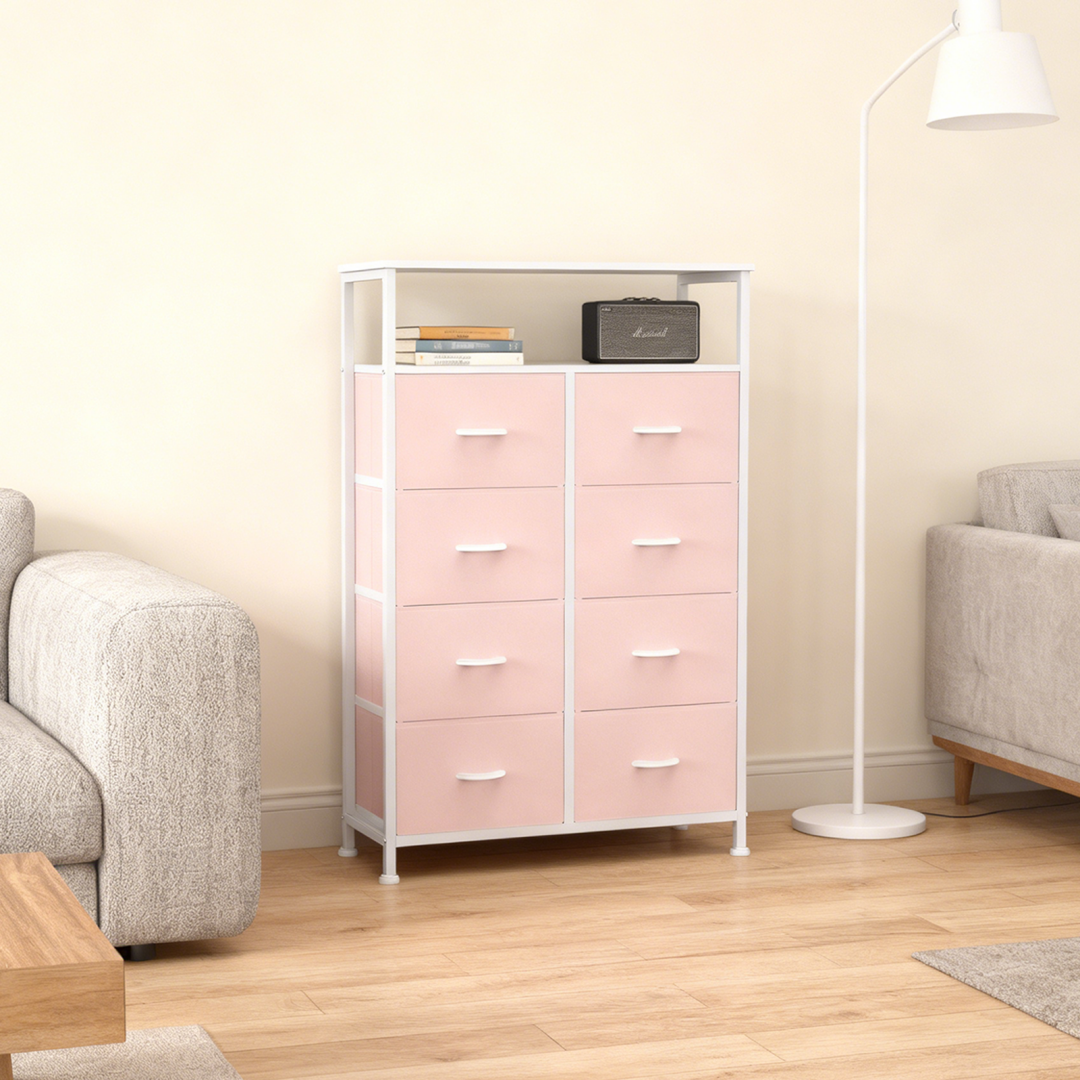 8-Drawer Fabric Dresser With Open Shelf, 45.9-inch Tall Storage Cabinet For Bedroom Closet Organization image 39