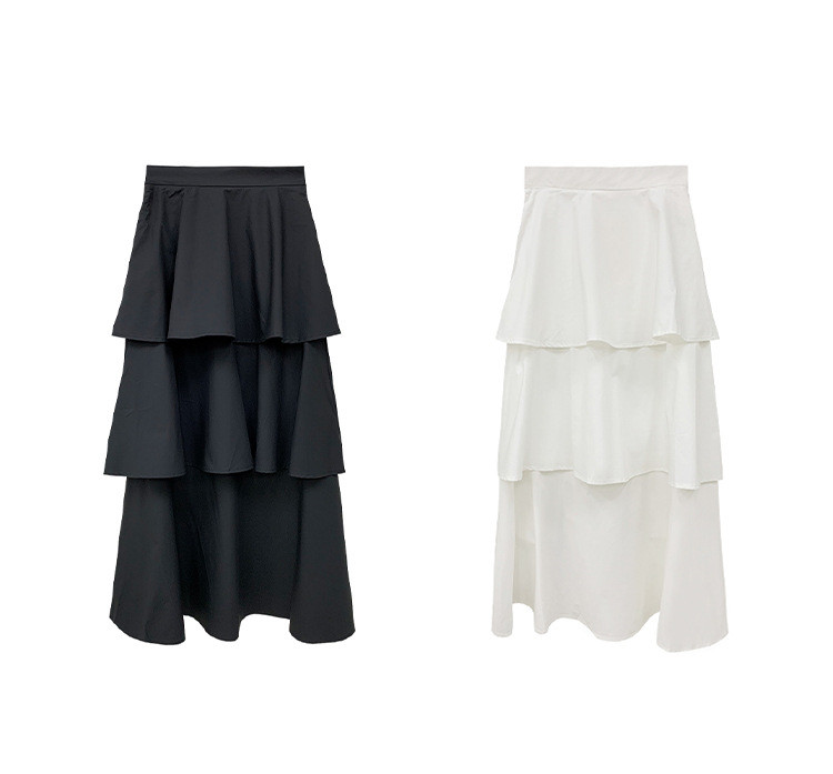 Small Design High Waist Black Skirt