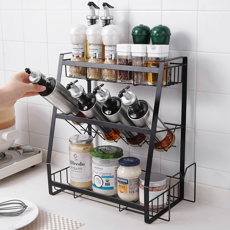 Title 5, Tieyi three layer seasoning rack, kitchen suppl...