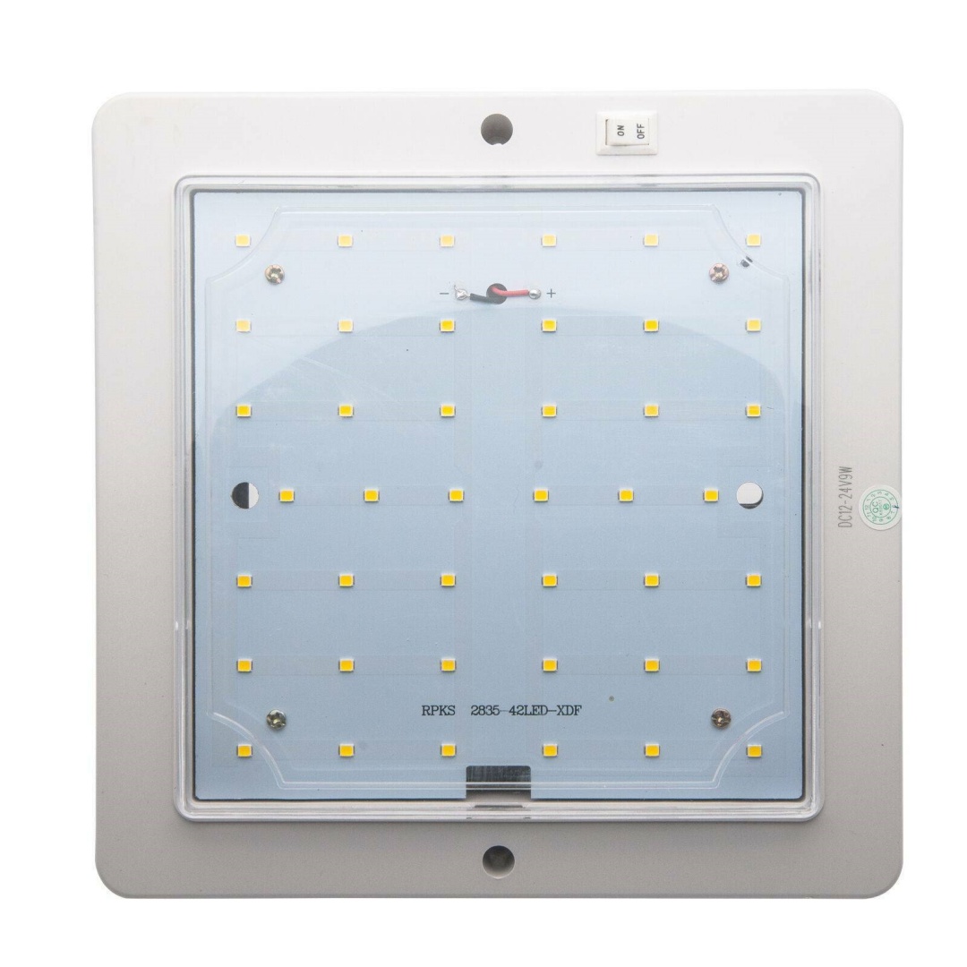 12V-9W LED Interior Roof Light For Caravan Motorhome Camper Van Boat 6000K White — image 3