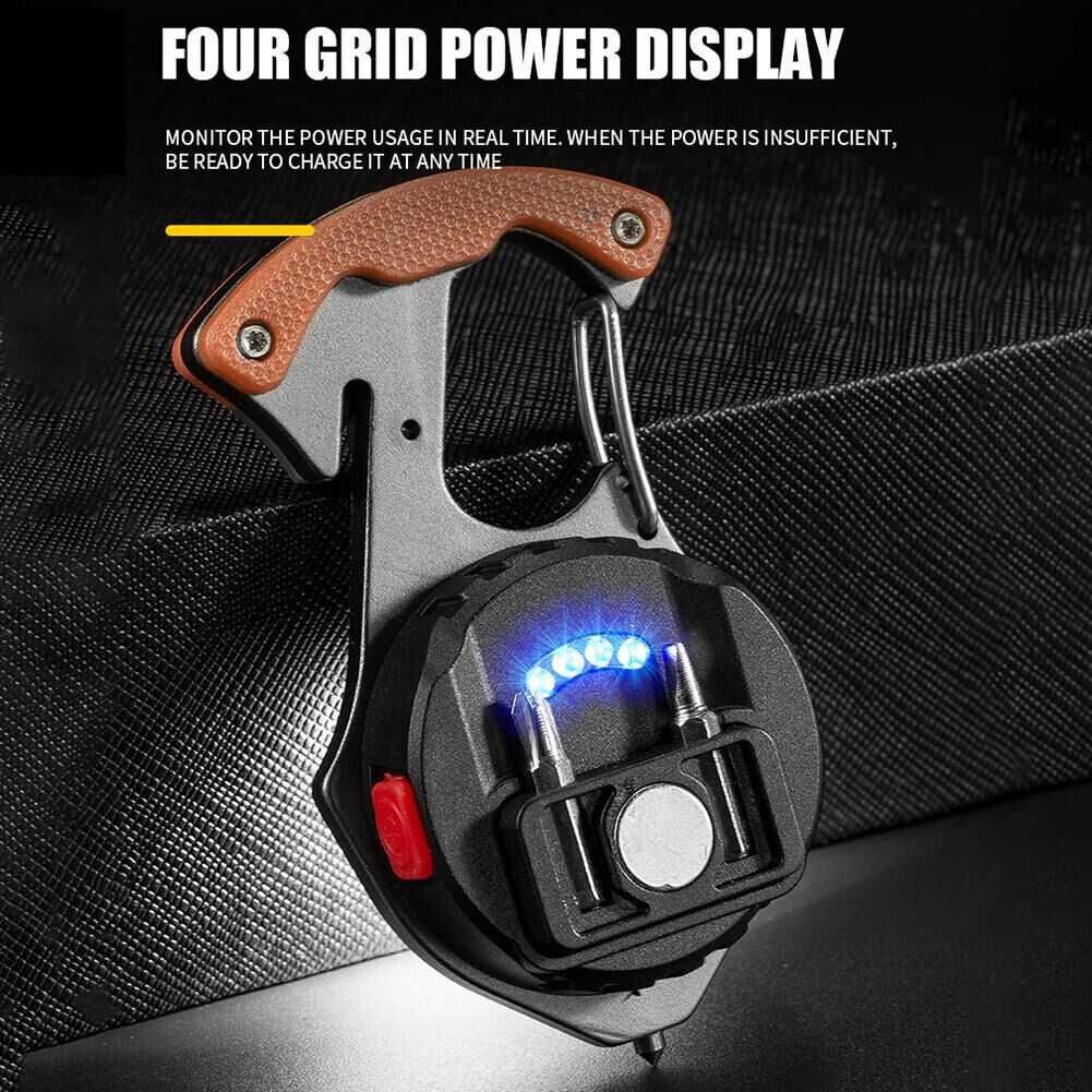 COB LED Flashlight Outdoor USB Rechargeable Keychain Light Hook — image 8