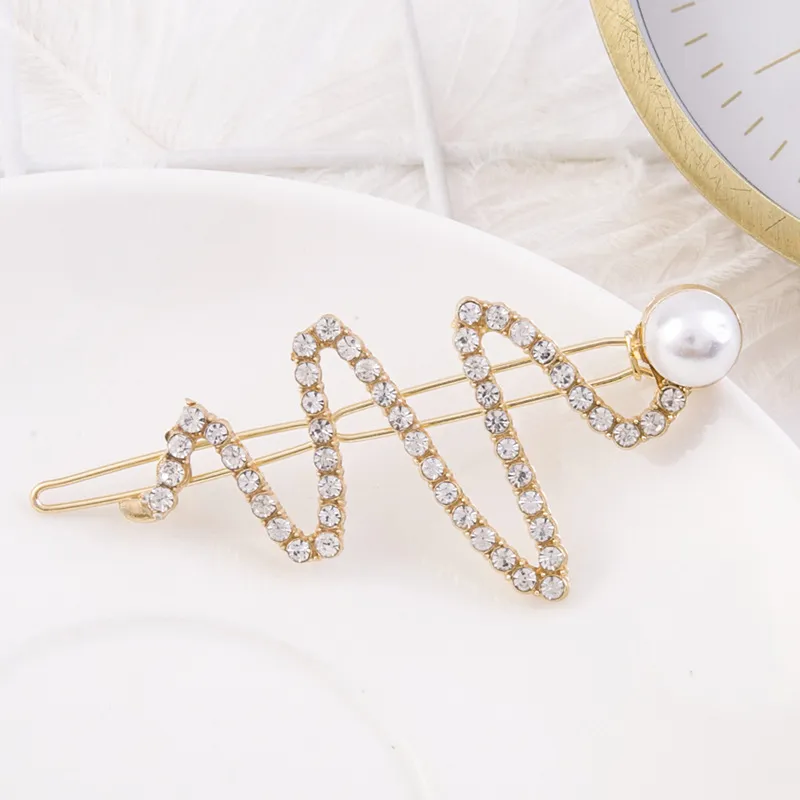 Pearl Word Clip Bangs Clip Hair Accessories - Gold