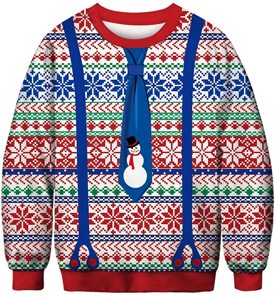 Santa Claus Christmas 3D Printed Long Sleeve Round Neck Loose Sweatshirt - Yl0021-Xl
