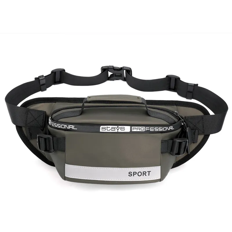 Reflective Waist Bags Men Crossbody Bag Pack For Travel Walking Running Hiking Cycling - Khaki