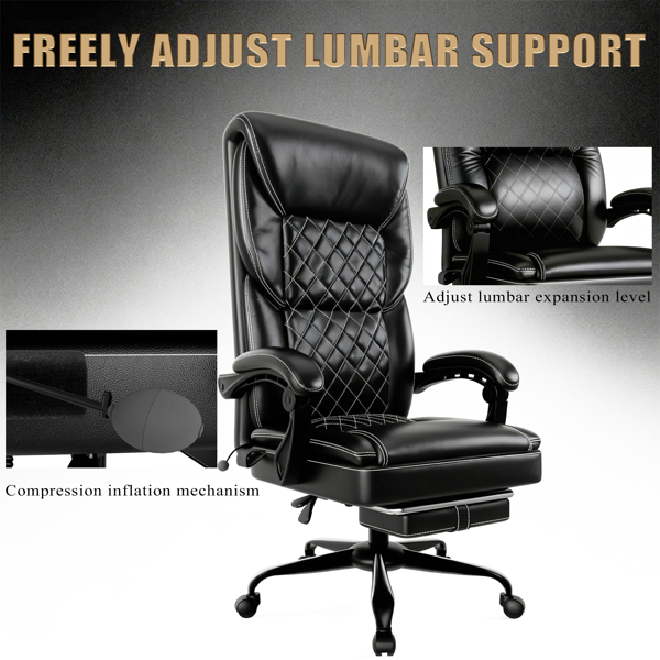 Chaise de jeu, chaise de bureau avec support lombaire gonflable – Image 6