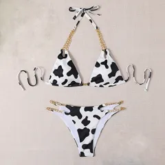 Swimsuit Female Bikinis Set Bikini Chain New - Black - View 1