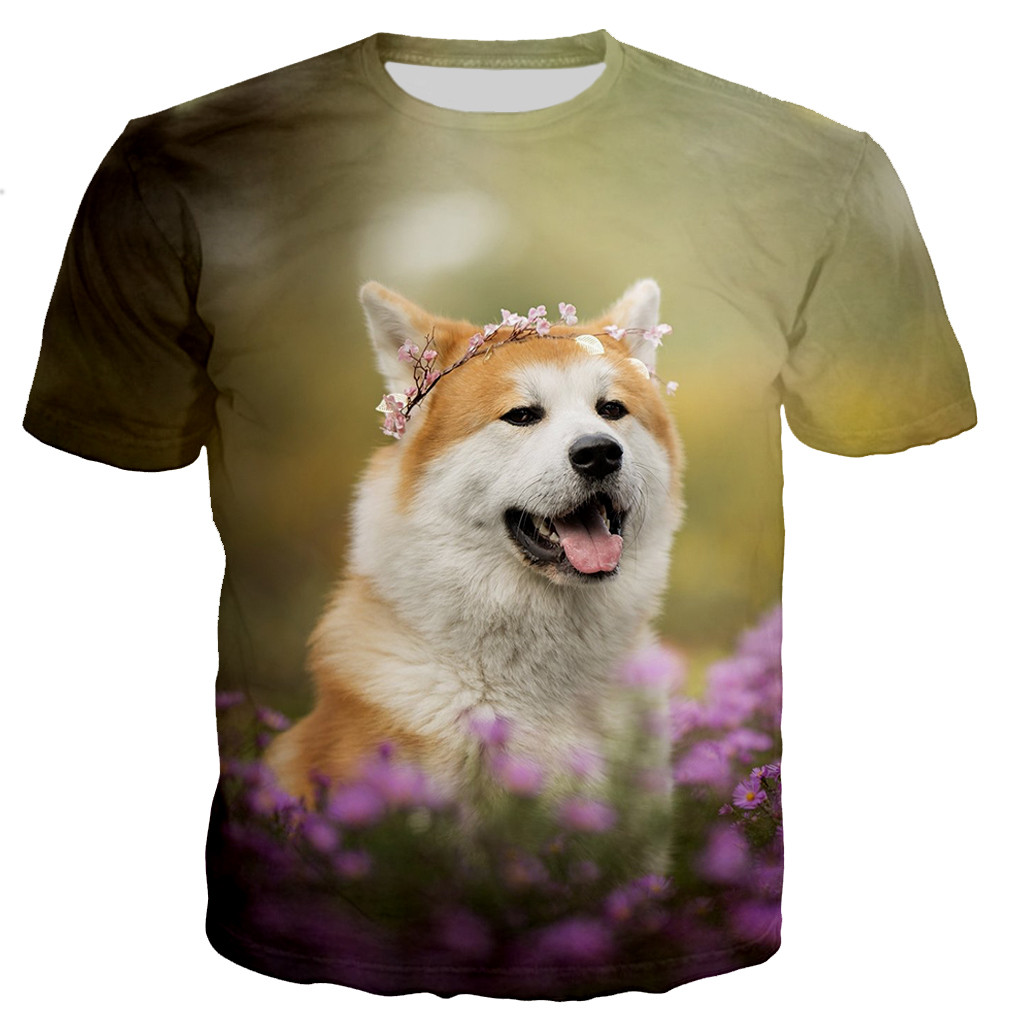 Title 4, Dog 3D Print Short Sleeve T-Shirt Comfortable a...