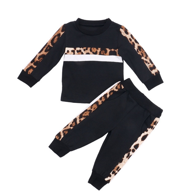 Winter Children Leopard Tracksuits 4