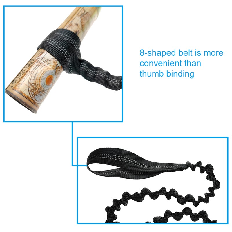 Elastic Kayak Paddle Leash Stretchable Strap For Paddles Canoe Oars Black — image 5