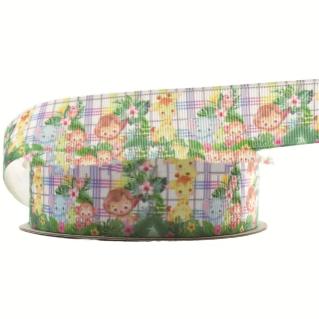 Small Animal Cartoon Printing Ribbon Hair Accessories Light Green 38Mm - Shop at LoveMi