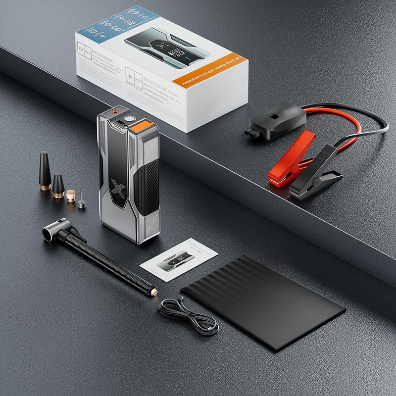 Car J Ump Starter With Air Compressors Battery Booster 8000mah Power Bank — image 6