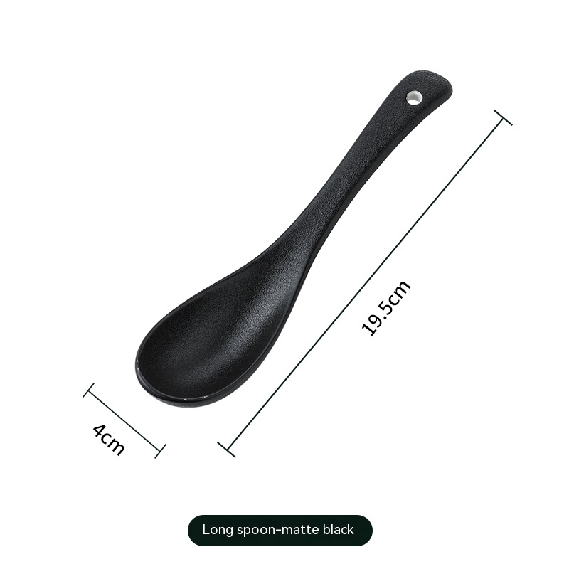 Frosted black long handle