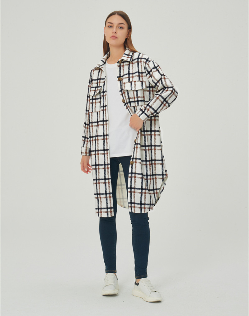 Women's Long Sleeve Plaid Print Shirt