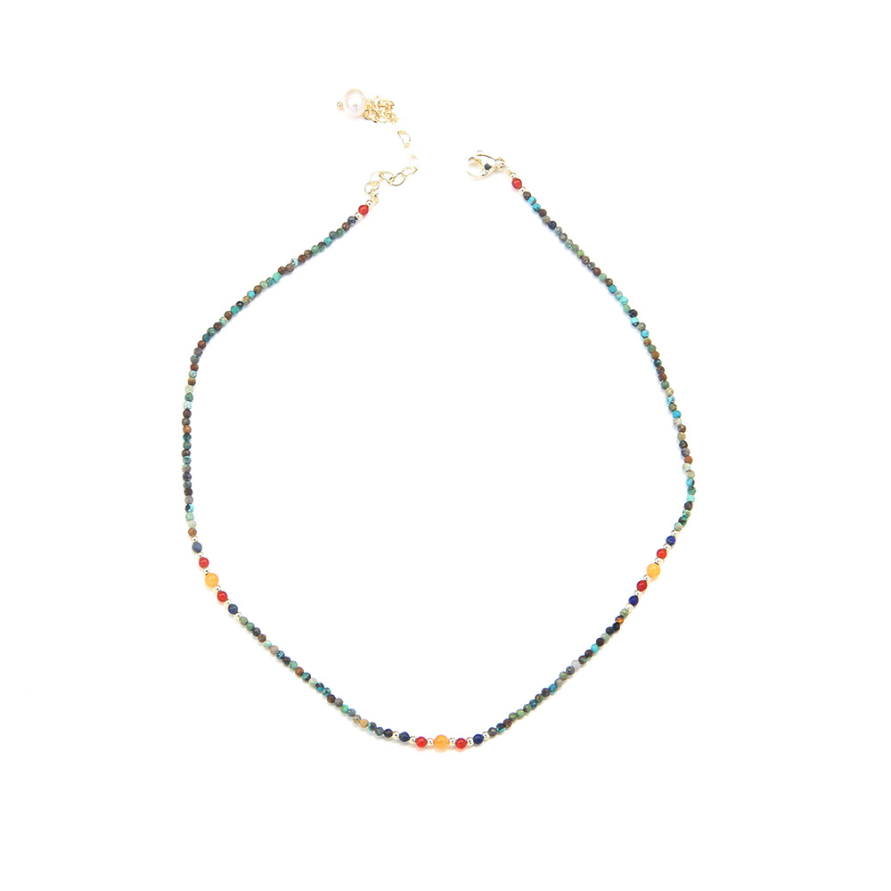 New Cute Simple Broken Silver Necklace Natural Pearl Pendant Colourful Beads Collarbone Chain Women's Accessories — foto 4